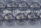 CNC598 15.5 inches 14mm round plated natural white crystal beads