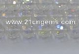 CNC600 15.5 inches 4mm faceted round plated natural white crystal beads