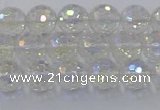 CNC601 15.5 inches 6mm faceted round plated natural white crystal beads