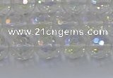 CNC602 15.5 inches 8mm faceted round plated natural white crystal beads