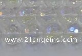 CNC603 15.5 inches 10mm faceted round plated natural white crystal beads