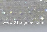 CNC607 15.5 inches 4mm faceted round plated natural white crystal beads