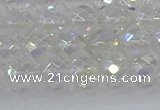 CNC609 15.5 inches 8mm faceted round plated natural white crystal beads