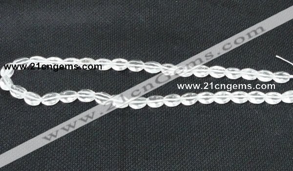 CNC61 15.5 inches 8*10mm faceted rice grade A natural white crystal beads