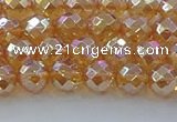 CNC620 15.5 inches 6mm faceted round plated natural white crystal beads