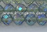 CNC629 15.5 inches 10mm faceted round plated natural white crystal beads