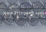 CNC641 15.5 inches 10mm faceted round plated natural white crystal beads