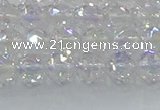 CNC645 15.5 inches 6mm faceted round plated natural white crystal beads