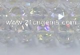 CNC647 15.5 inches 10mm faceted round plated natural white crystal beads