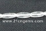 CNC65 6*16mm faceted rice grade A natural white crystal beads