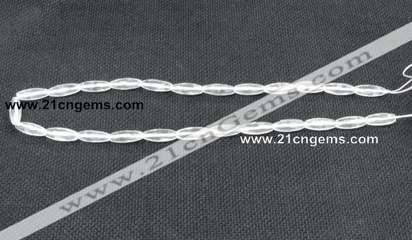 CNC65 6*16mm faceted rice grade A natural white crystal beads