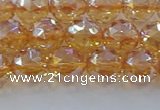 CNC652 15.5 inches 8mm faceted round plated natural white crystal beads