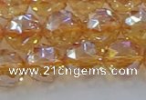 CNC654 15.5 inches 12mm faceted round plated natural white crystal beads