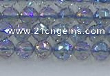 CNC657 15.5 inches 6mm faceted round plated natural white crystal beads