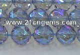 CNC659 15.5 inches 10mm faceted round plated natural white crystal beads