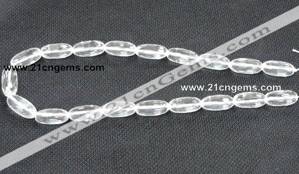 CNC66 10*20mm faceted rice grade A natural white crystal beads