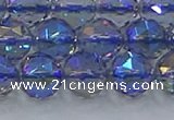 CNC666 15.5 inches 12mm faceted round plated natural white crystal beads