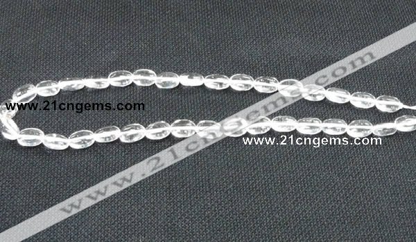 CNC69 15 inches 8*16mm oval grade A natural white crystal beads