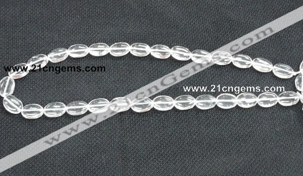 CNC70 15 inches 10*14mm oval grade A natural white crystal beads