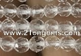 CNC700 15.5 inches 3mm faceted round white crystal beads