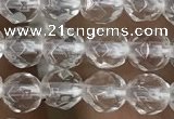 CNC701 15.5 inches 4mm faceted round white crystal beads