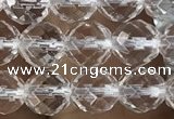 CNC702 15.5 inches 6mm faceted round white crystal beads