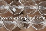 CNC704 15.5 inches 10mm faceted round white crystal beads