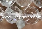 CNC707 15.5 inches 16mm faceted round white crystal beads