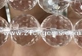 CNC715 15.5 inches 12mm faceted round white crystal beads