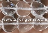 CNC735 15.5 inches 8*8mm faceted heart white crystal beads