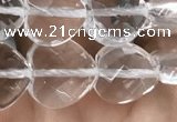 CNC736 15.5 inches 10*10mm faceted heart white crystal beads