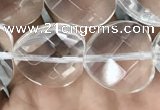 CNC738 15.5 inches 14*14mm faceted heart white crystal beads