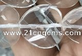 CNC740 15.5 inches 18*18mm faceted heart white crystal beads