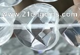 CNC741 15.5 inches 20*20mm faceted heart white crystal beads