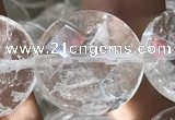 CNC817 15.5 inches 18mm faceted coin white crystal beads