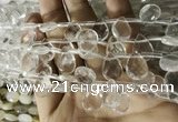 CNC844 Top drilled 10*14mm faceted briolette white crystal beads