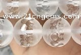 CNC852 15.5 inches 10mm faceted round white crystal beads