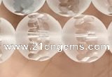 CNC853 15.5 inches 12mm faceted round white crystal beads