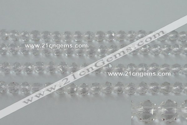CNC88 15.5 inches 6mm faceted round natural white crystal beads