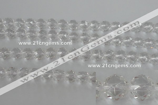 CNC89 15.5 inches 8mm faceted round natural white crystal beads