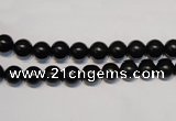 CNE01 15.5 inches 4mm round black stone needle beads wholesale