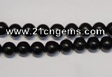 CNE02 15.5 inches 6mm round black stone needle beads wholesale