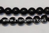 CNE04 15.5 inches 10mm round black stone needle beads wholesale