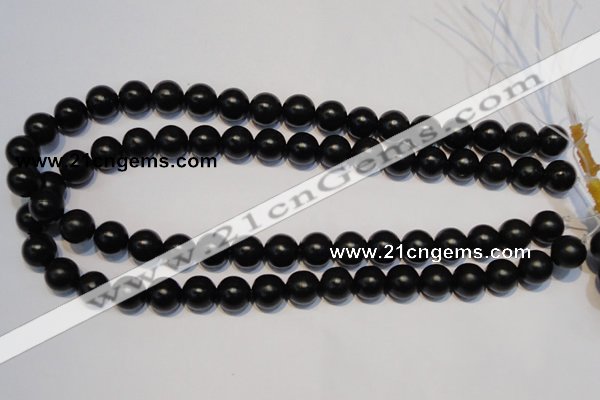CNE04 15.5 inches 10mm round black stone needle beads wholesale
