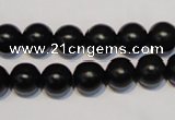 CNE05 15.5 inches 12mm round black stone needle beads wholesale