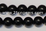 CNE07 15.5 inches 16mm round black stone needle beads wholesale