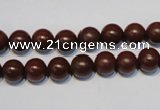 CNE09 15.5 inches 8mm round red stone needle beads wholesale