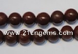 CNE11 15.5 inches 12mm round red stone needle beads wholesale