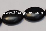 CNE18 15.5 inches 18*25mm oval black stone needle beads wholesale