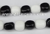 CNG02 15.5 inches 9*12mm nuggets black & white agate beads